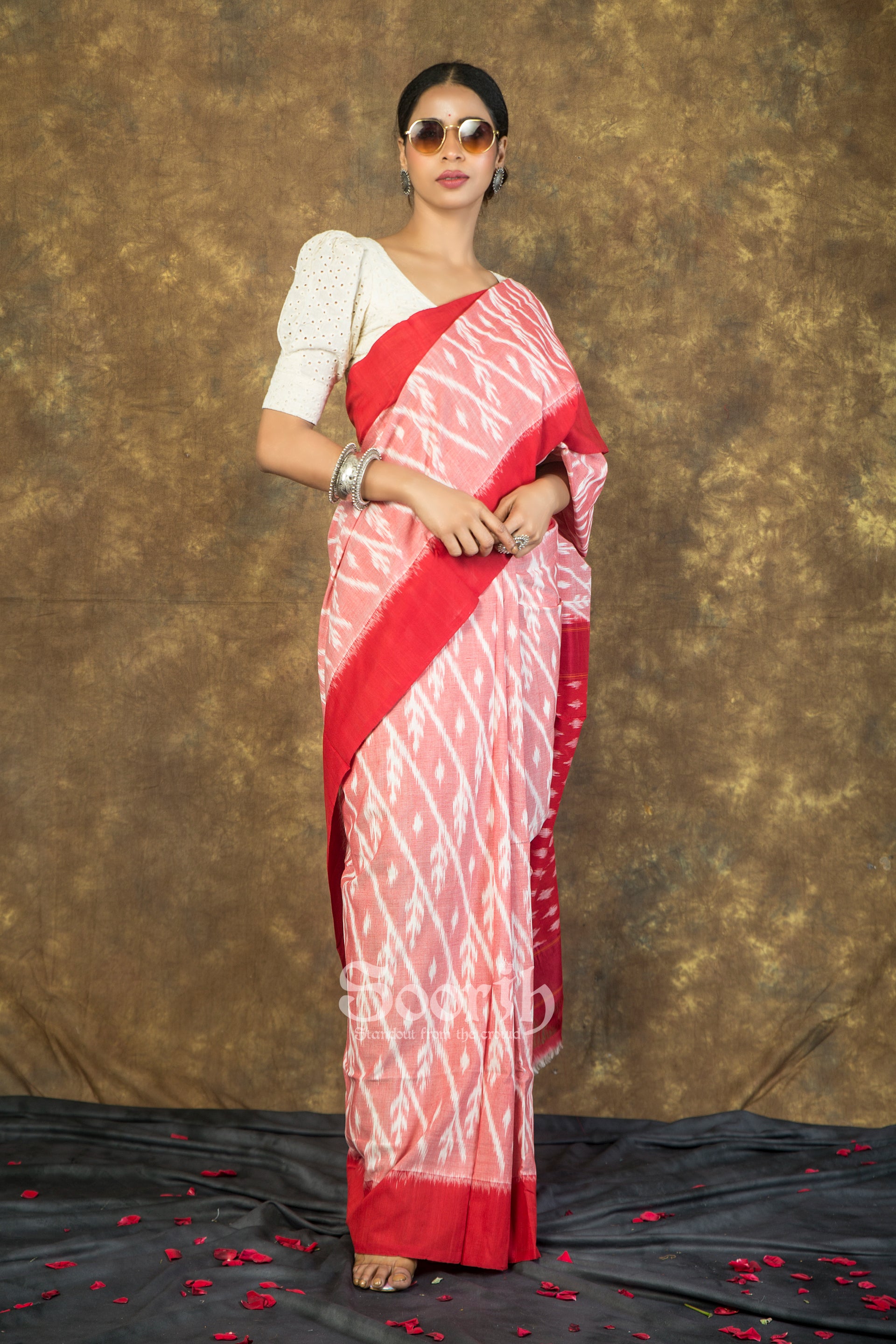 Handloom Mercerised Cotton Single Ikkat Saree