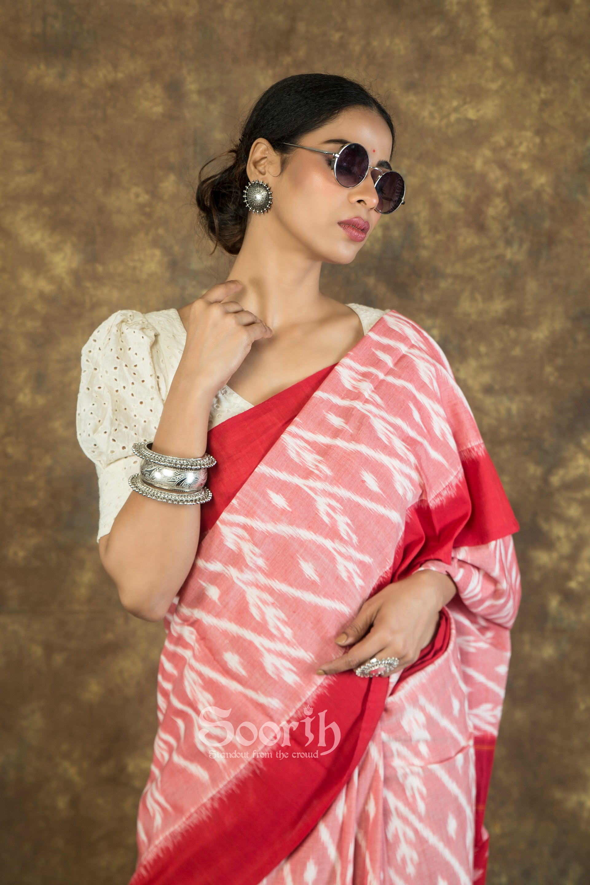 Handloom Mercerised Cotton Single Ikkat Saree