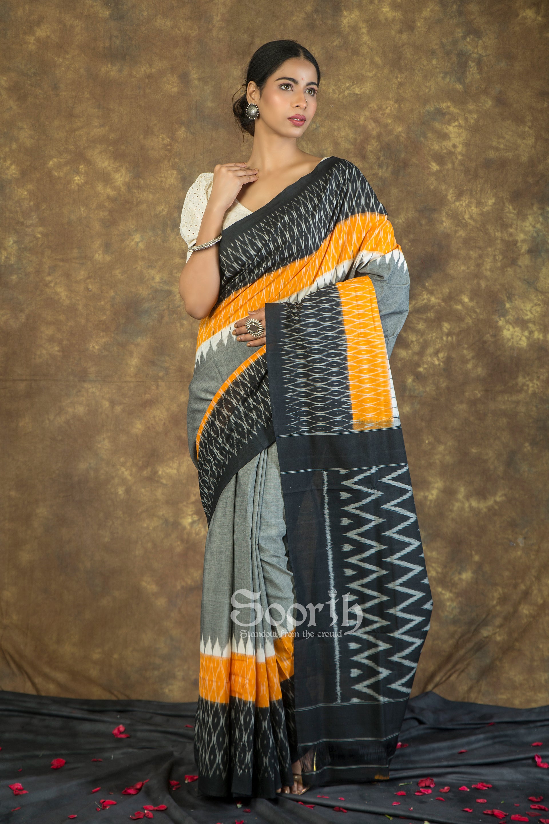 Handloom Mercerised Cotton Single Ikkat Saree