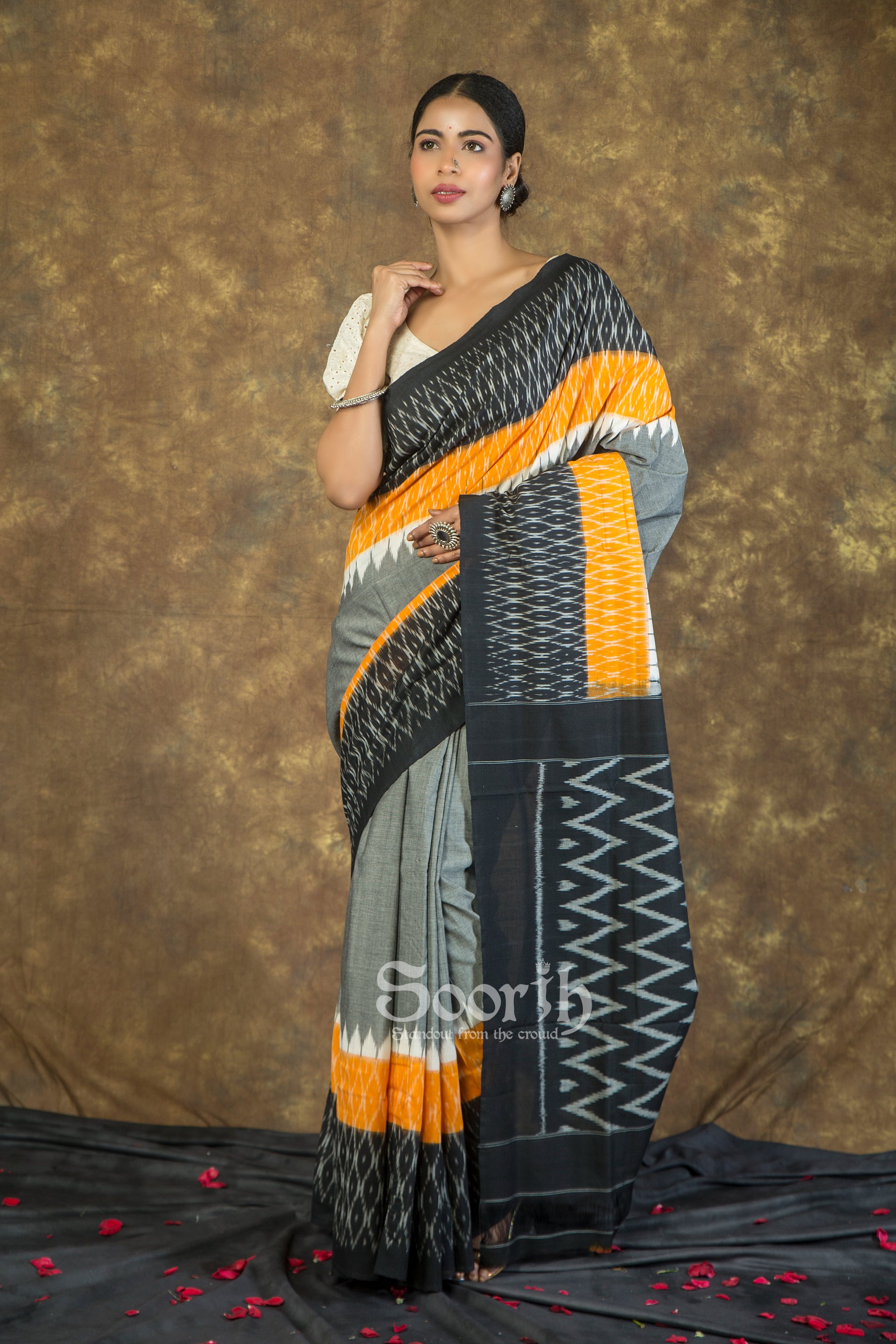 Handloom Mercerised Cotton Single Ikkat Saree