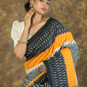 Handloom Mercerised Cotton Single Ikkat Saree