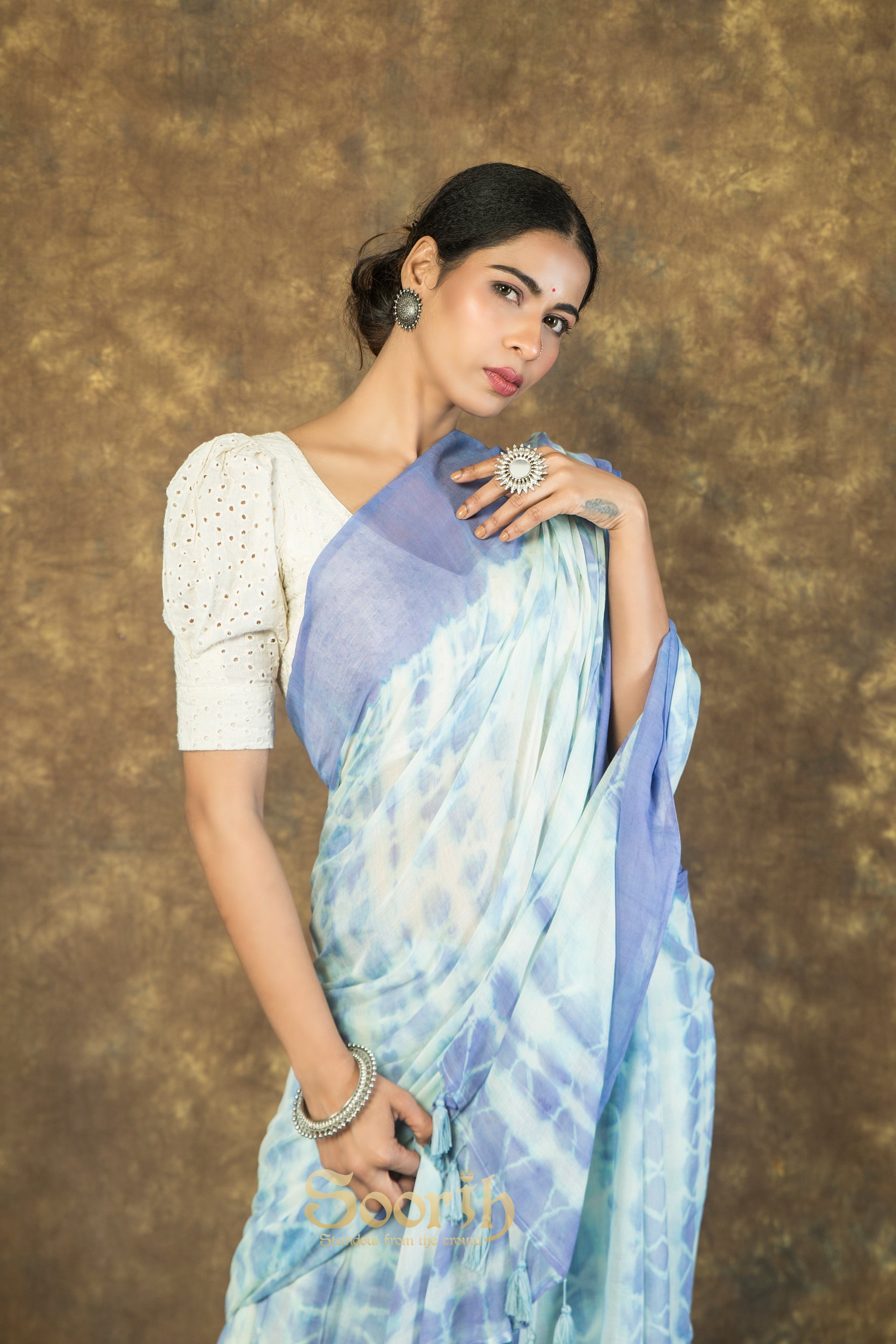 Mul Cotton Shibori Saree