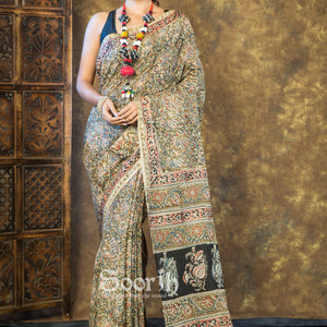 Handmade Kalamkari Vegetable Dye Silk Saree