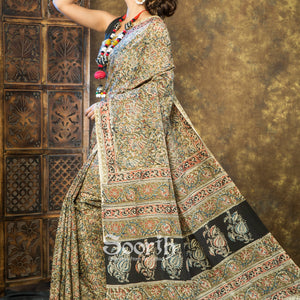 Handmade Kalamkari Vegetable Dye Silk Saree