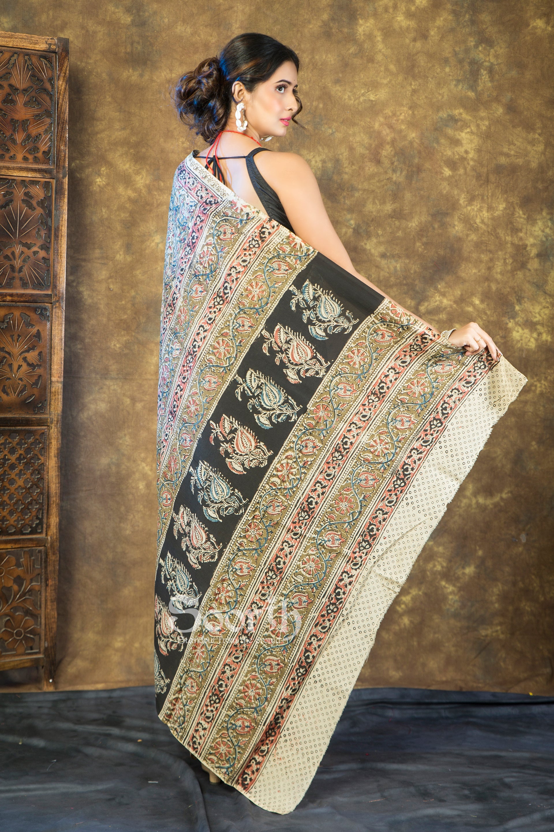 Handmade Kalamkari Vegetable Dye Silk Saree