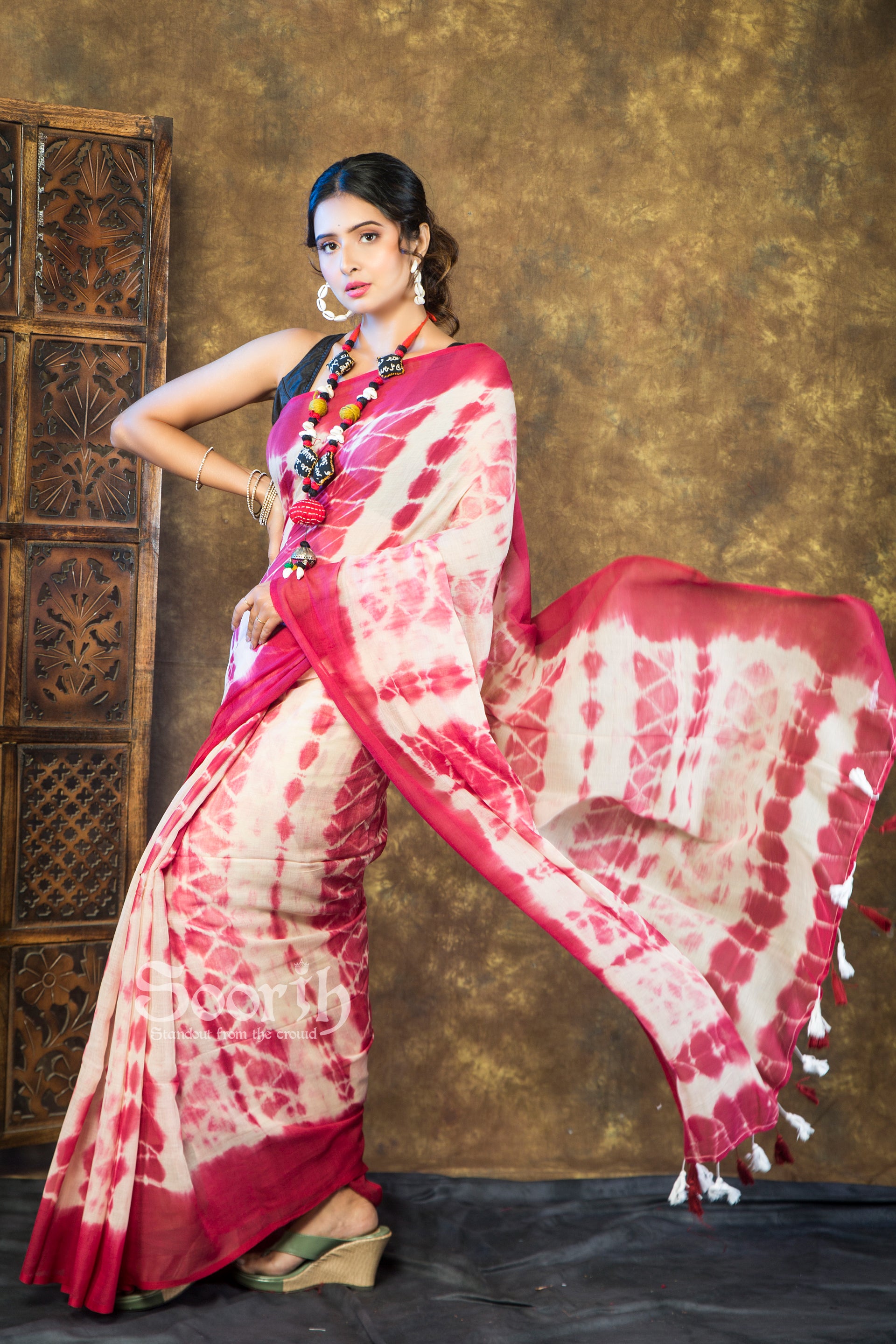 Mul Cotton Shibori Saree