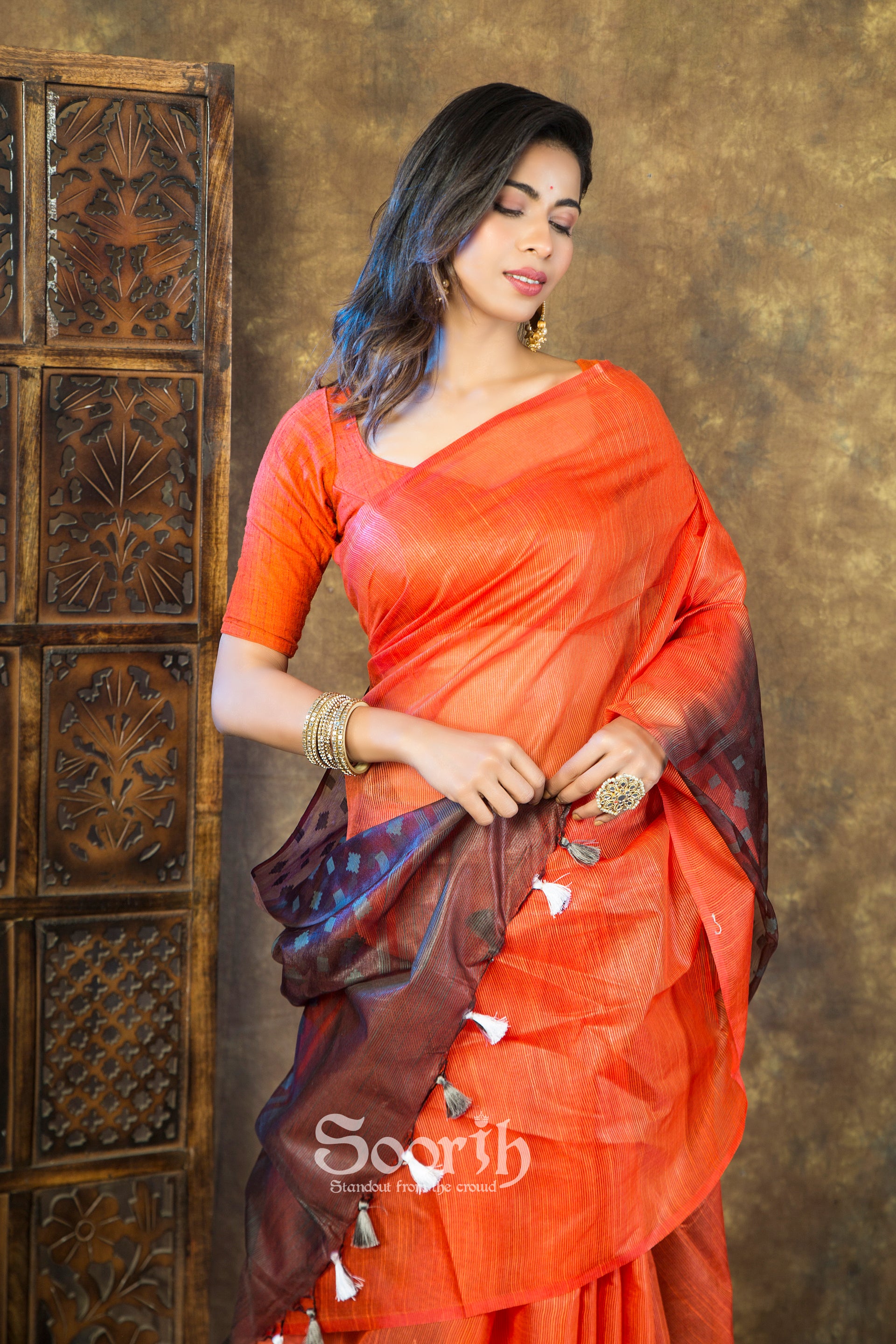 Semi Organza Jamdani Saree