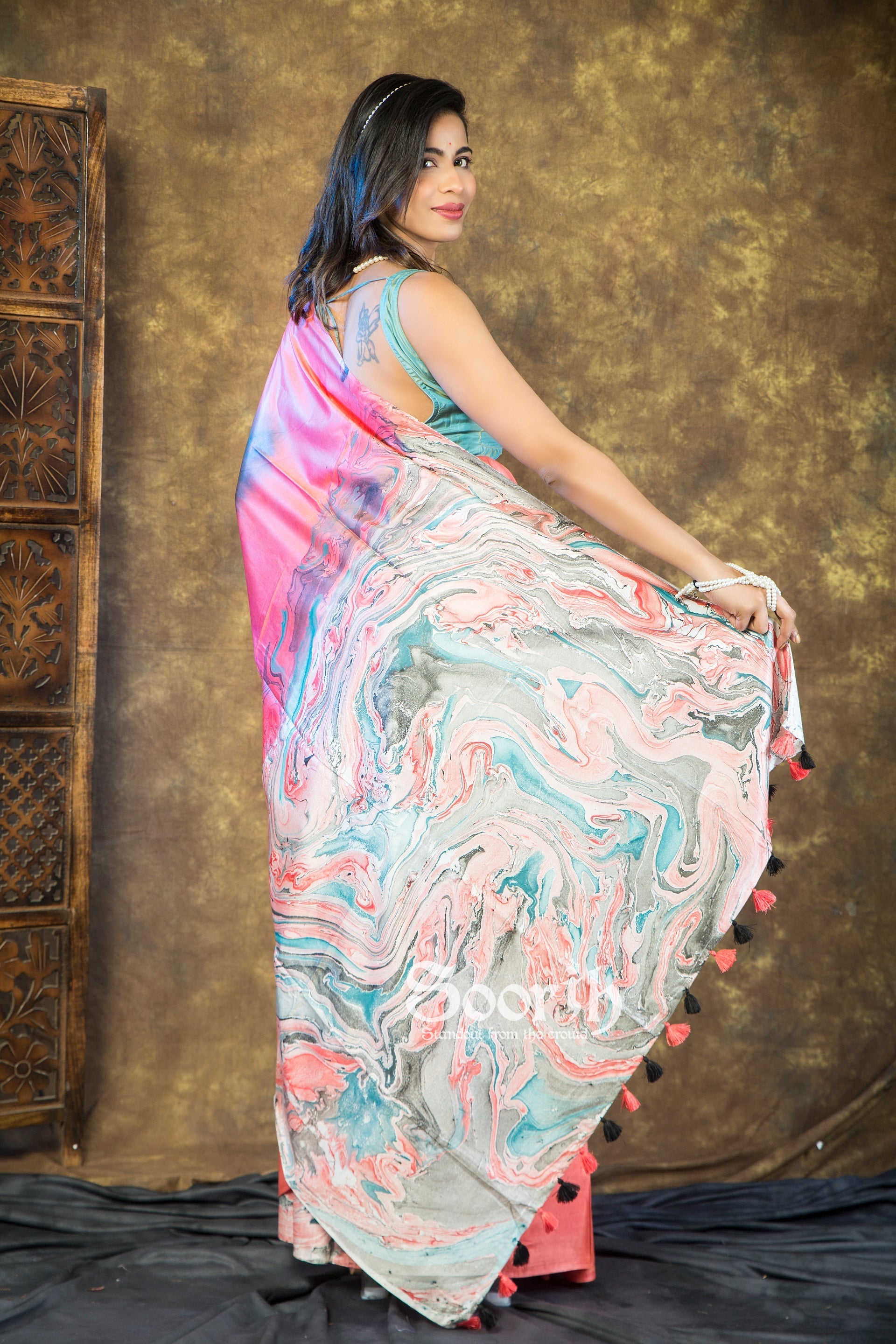 Mystic Marble Dreams Saree