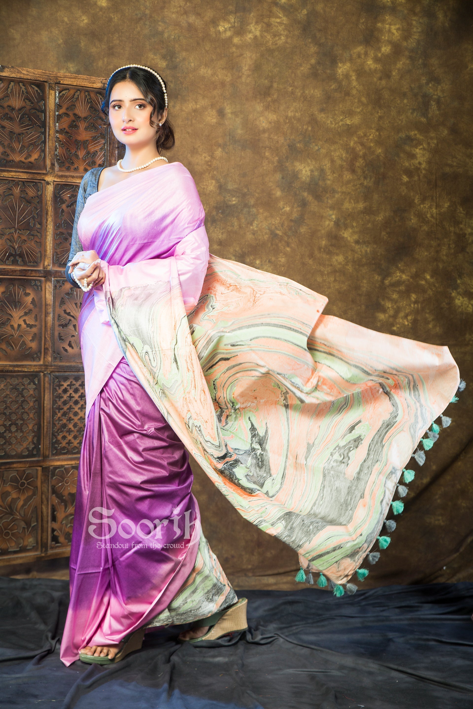 Mystic Marble Dreams Saree