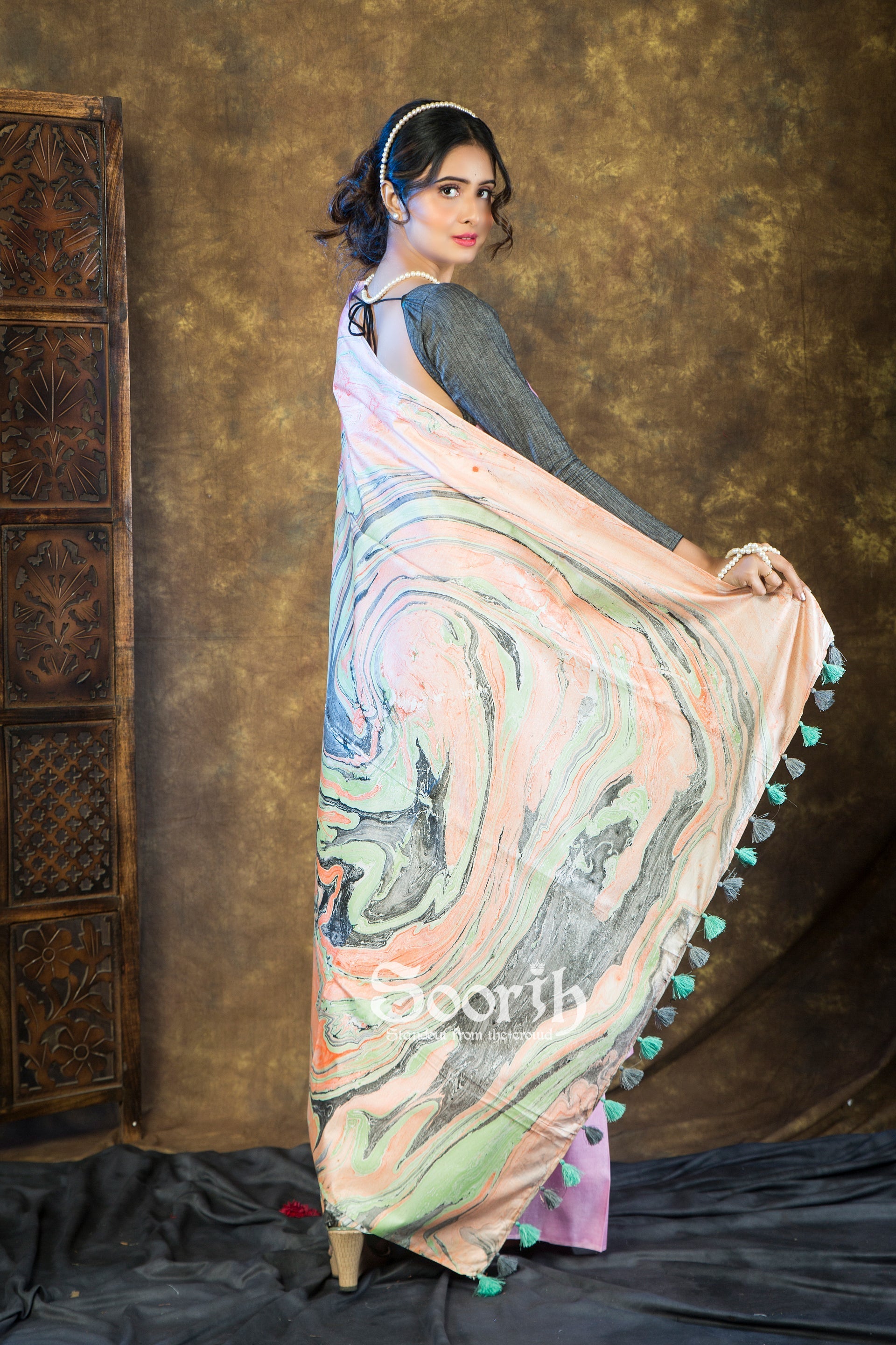 Mystic Marble Dreams Saree