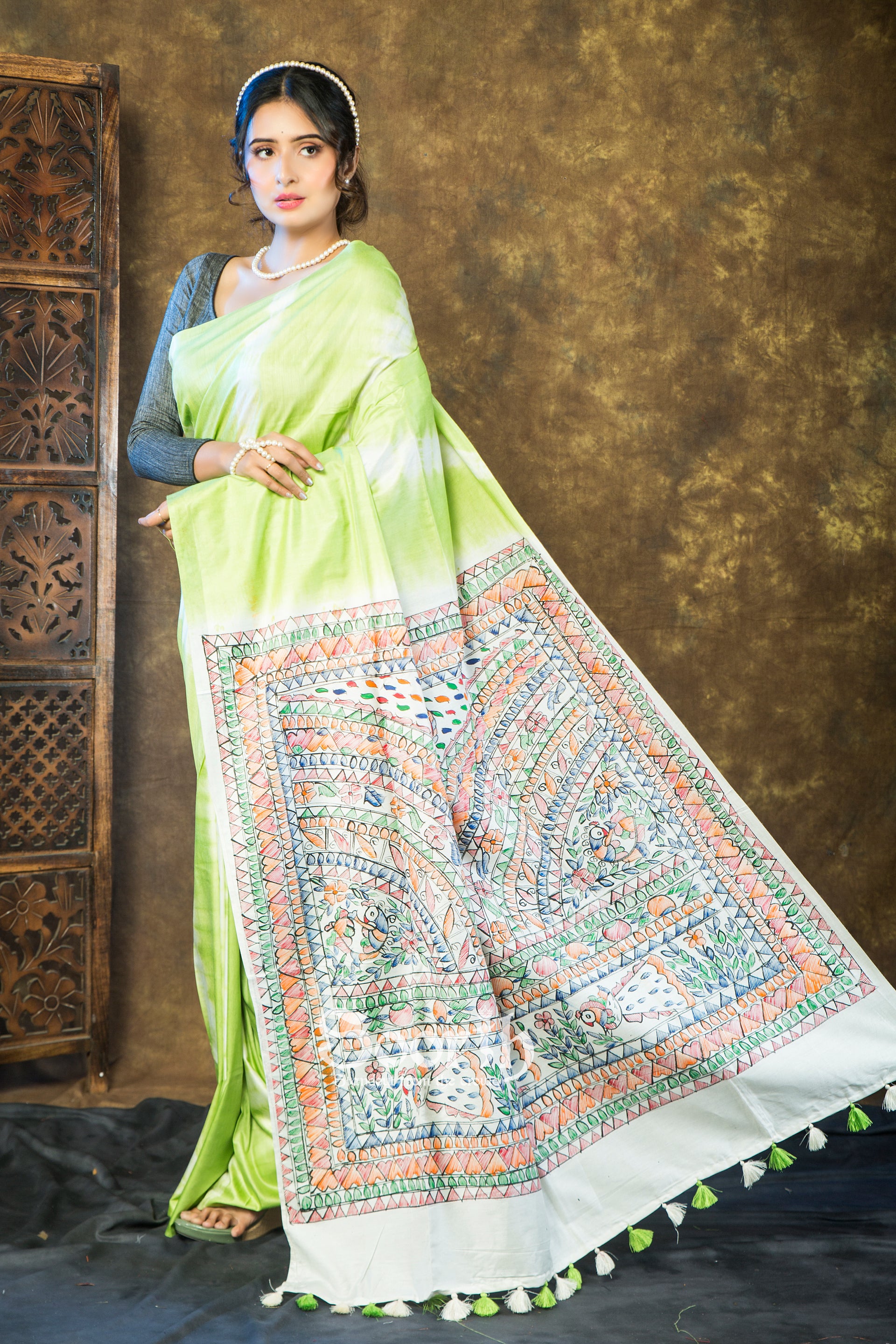 Shibori Tales of Mithila Saree