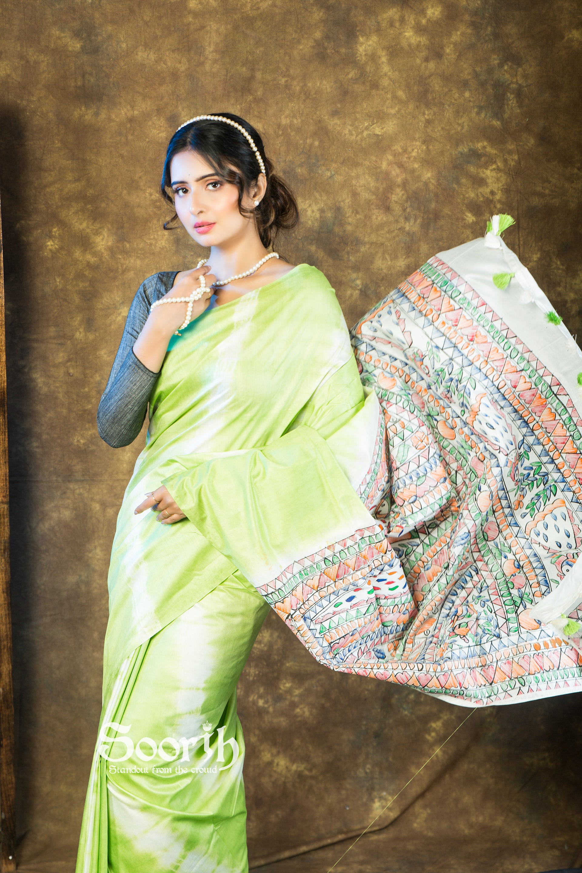 Shibori Tales of Mithila Saree