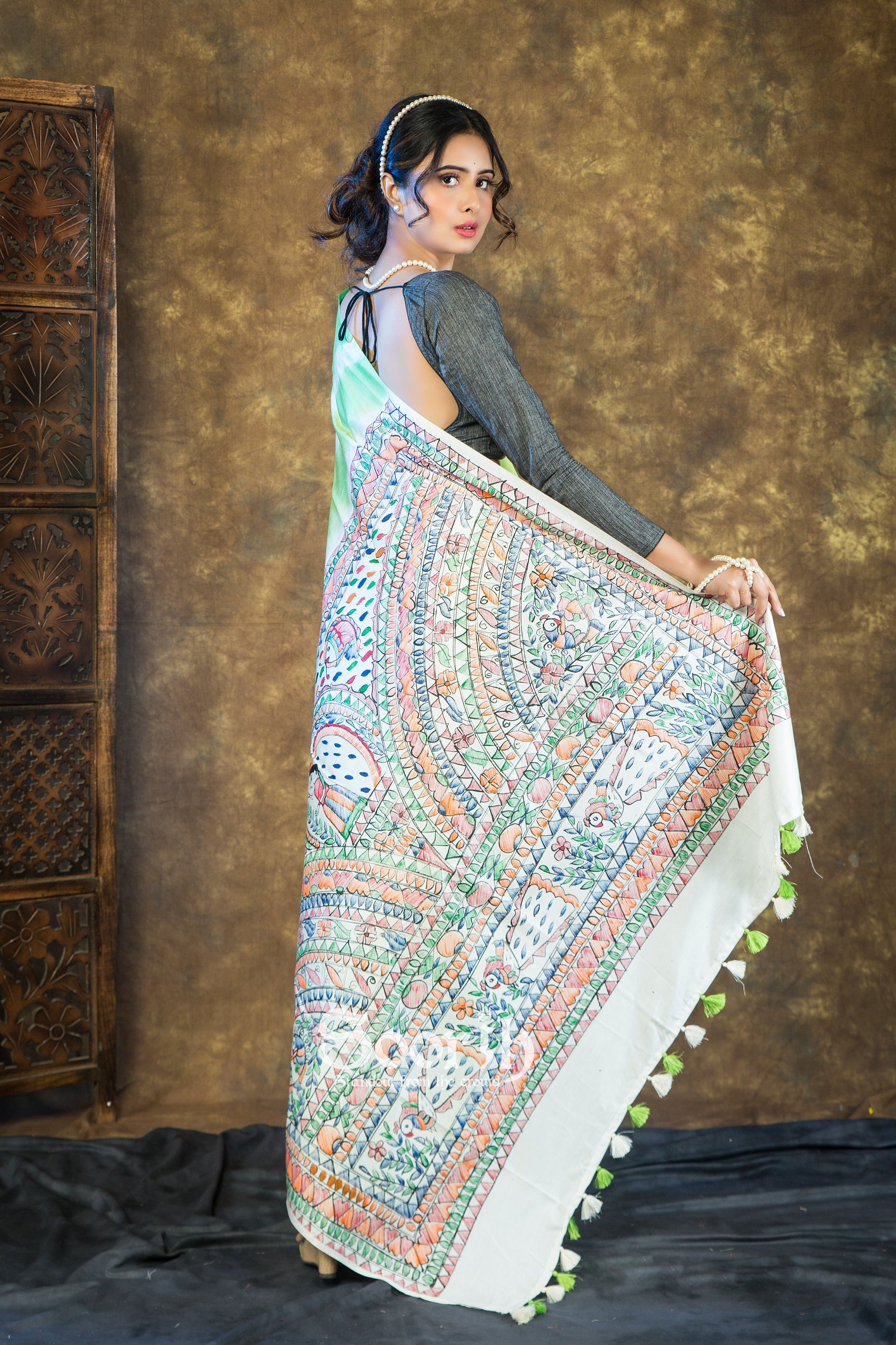 Shibori Tales of Mithila Saree