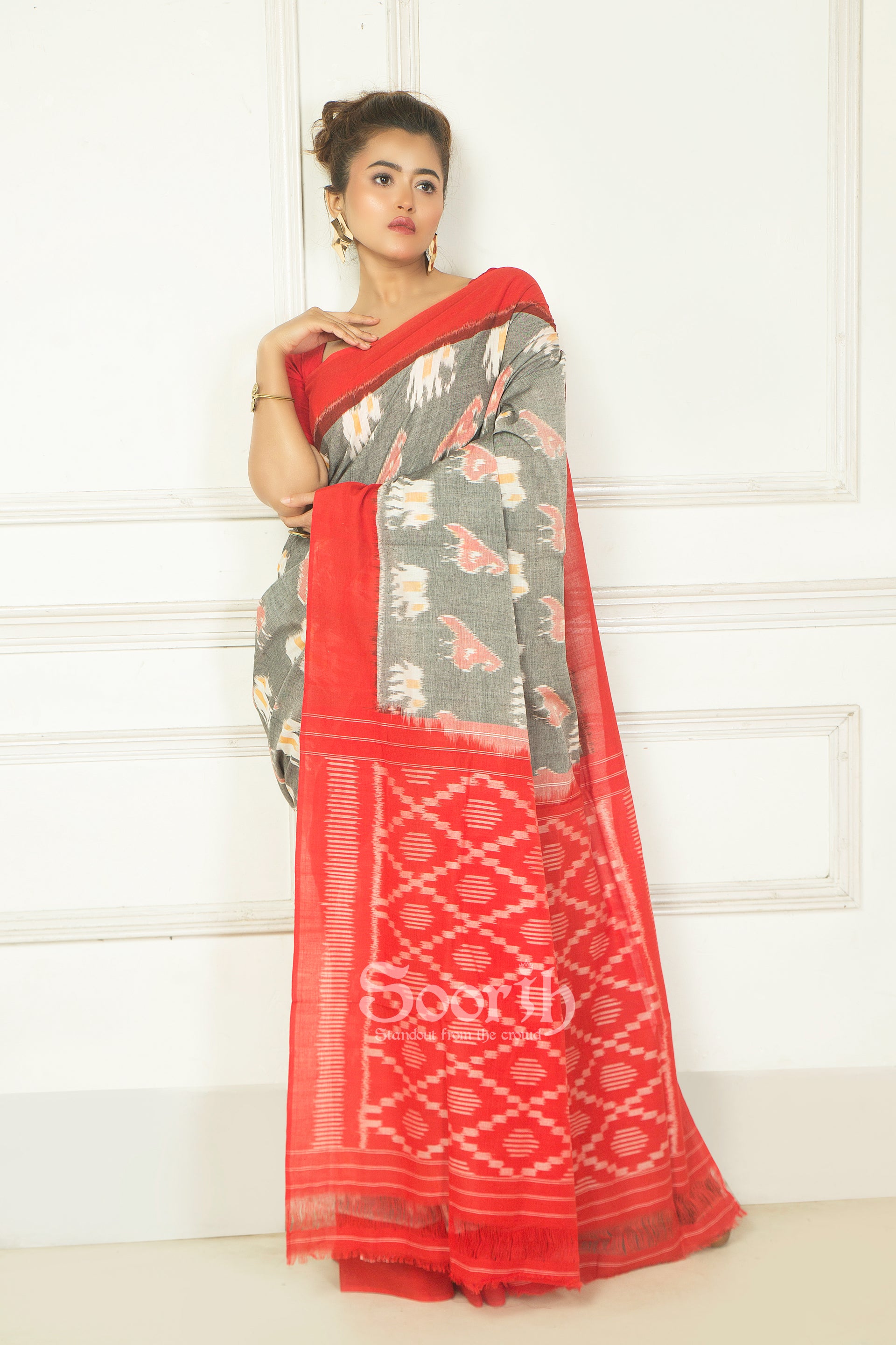 Handloom Mercerised Cotton Single Ikkat Saree