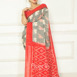 Handloom Mercerised Cotton Single Ikkat Saree