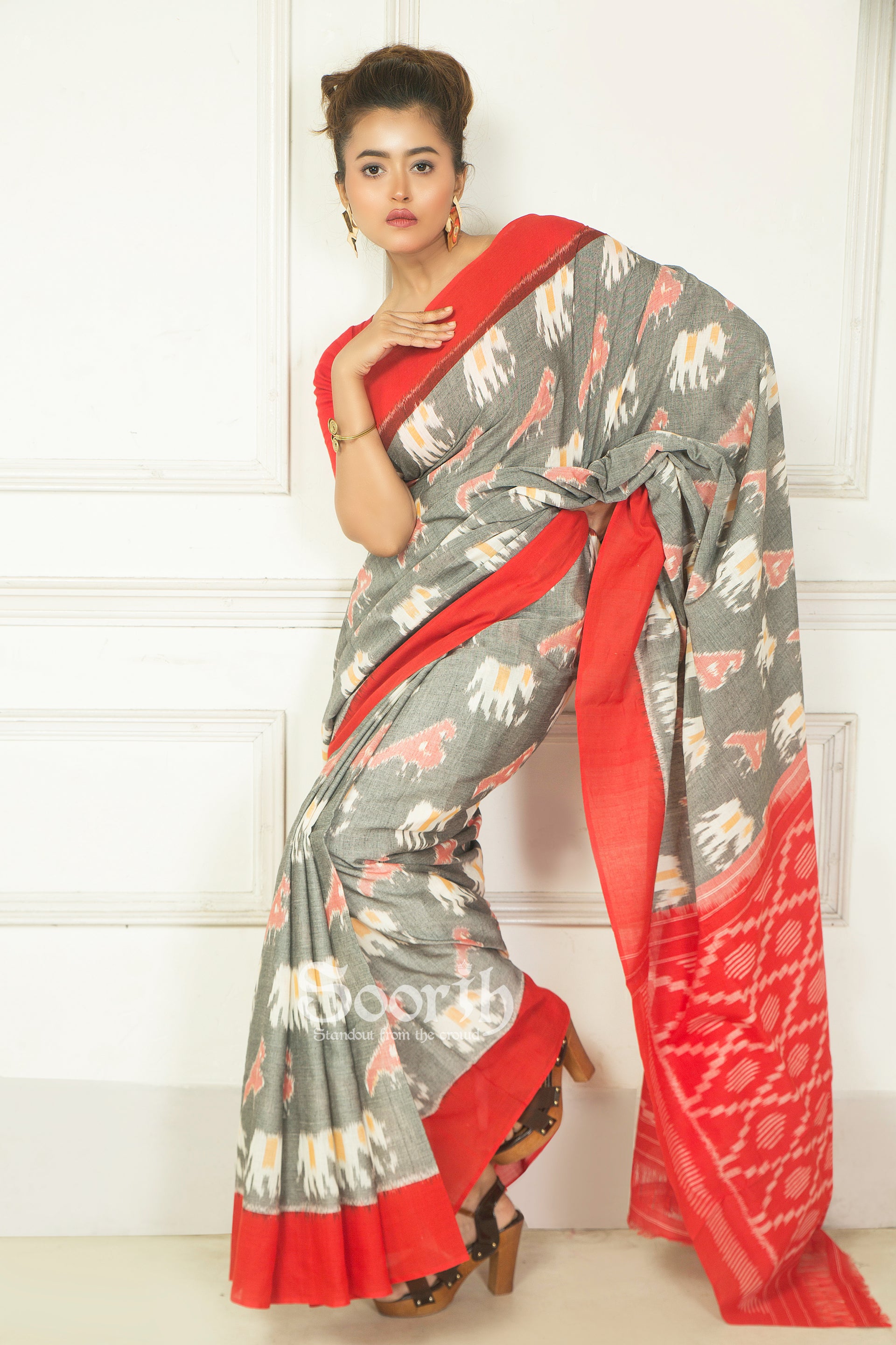 Handloom Mercerised Cotton Single Ikkat Saree