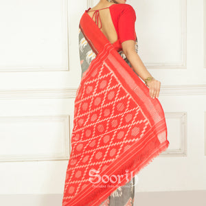 Handloom Mercerised Cotton Single Ikkat Saree