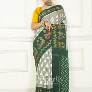 Handloom Mercerised Cotton Single Ikkat Saree