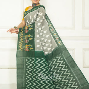 Handloom Mercerised Cotton Single Ikkat Saree