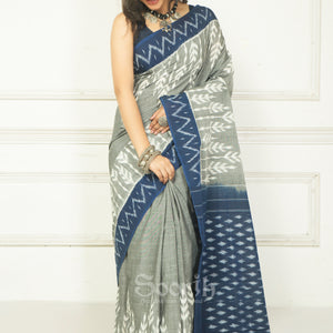 Handloom Mercerised Cotton Single Ikkat Saree