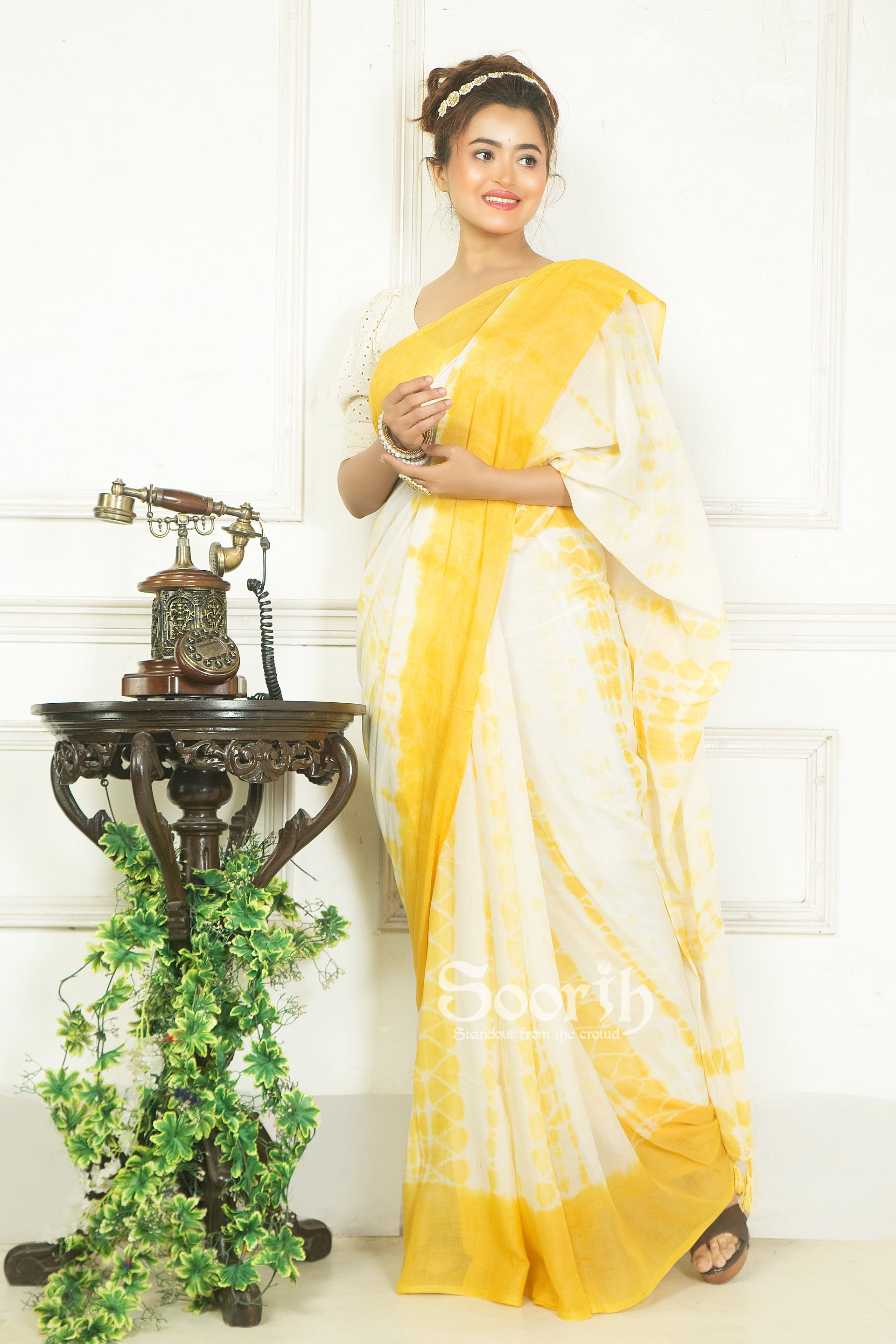 Mul Cotton Shibori Saree