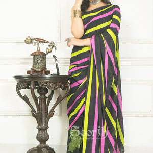 Floral Stripe Saree