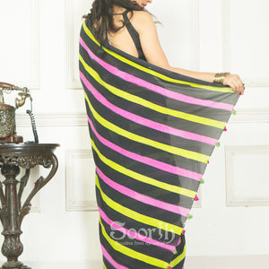 Floral Stripe Saree