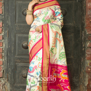 Pochampally Double Warp Ikkat Silk Saree