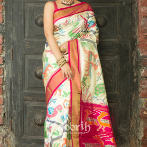 Pochampally Double Warp Ikkat Silk Saree