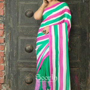 Floral Stripe Saree