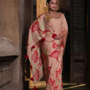 Oyster Opulence Saree - Red