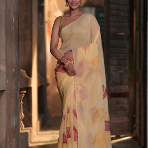 Aurea Petals Saree - Maroon