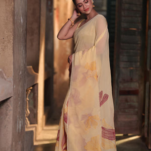 Aurea Petals Saree - Maroon