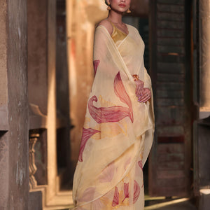 Aurea Petals Saree - Maroon