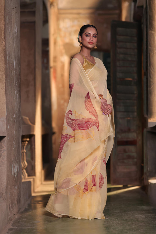 Aurea Petals Saree - Maroon
