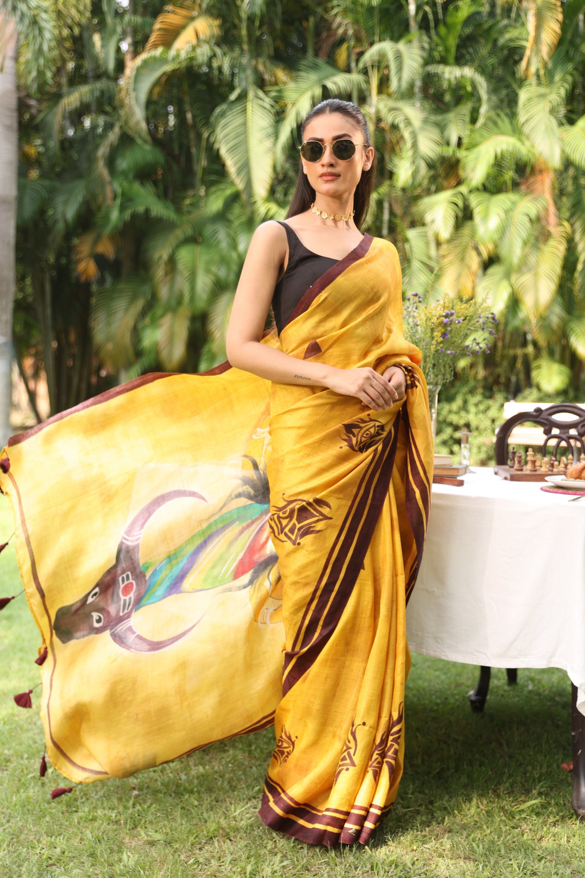 Durga Without Weapons Saree