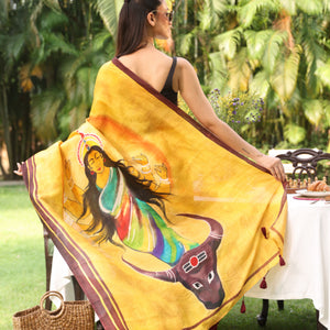 Durga Without Weapons Saree