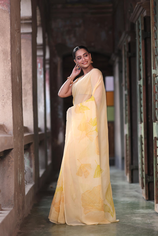 Aurea Petals Saree - Green
