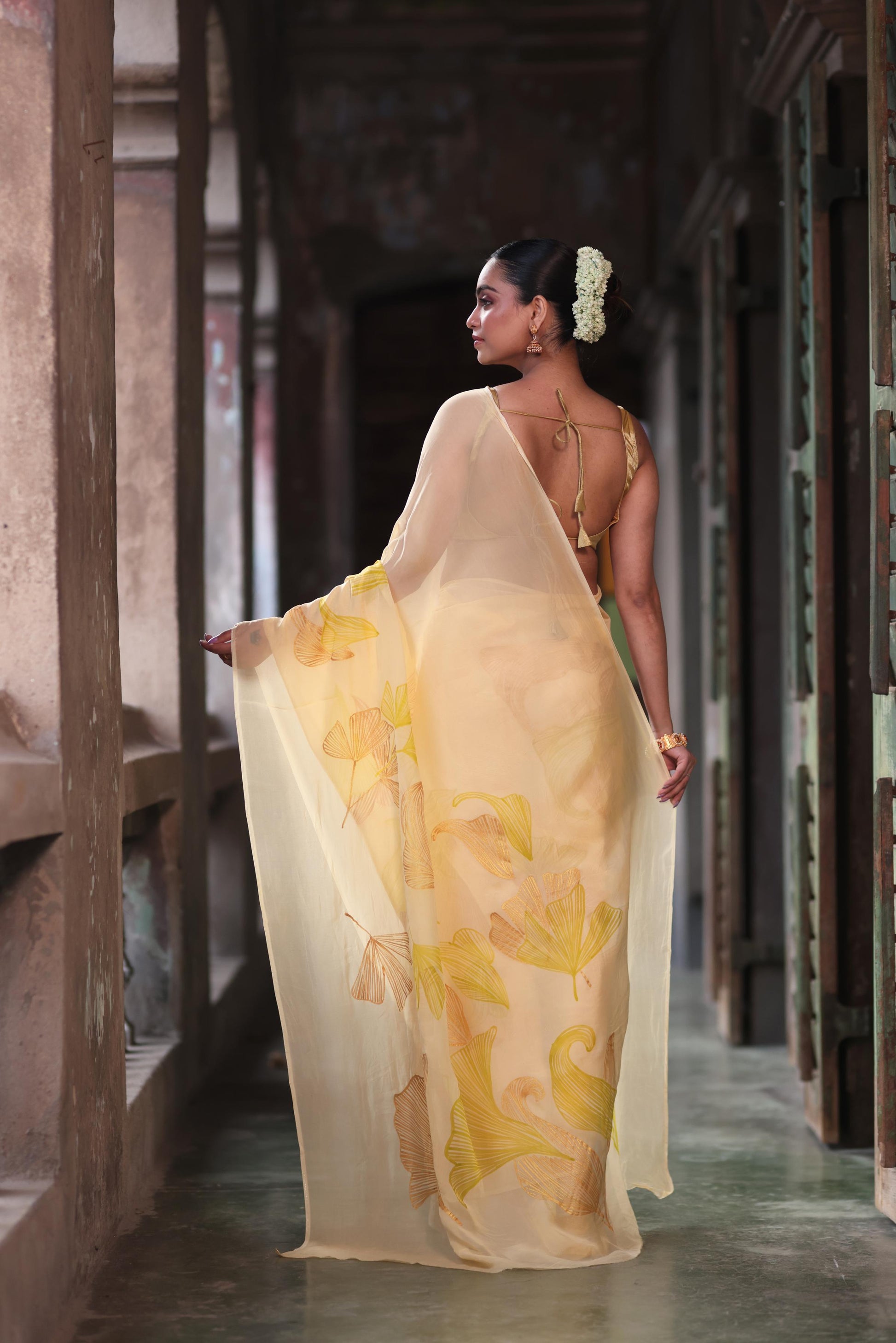 Aurea Petals Saree - Green
