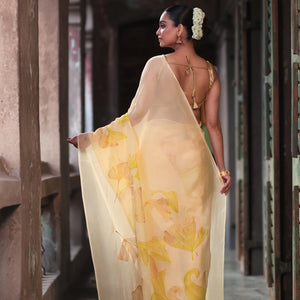 Aurea Petals Saree - Green