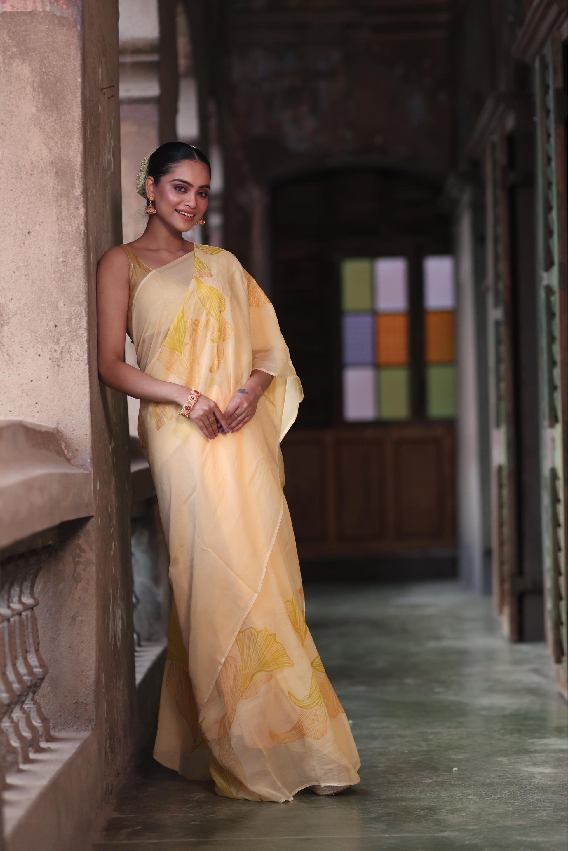 Aurea Petals Saree - Green