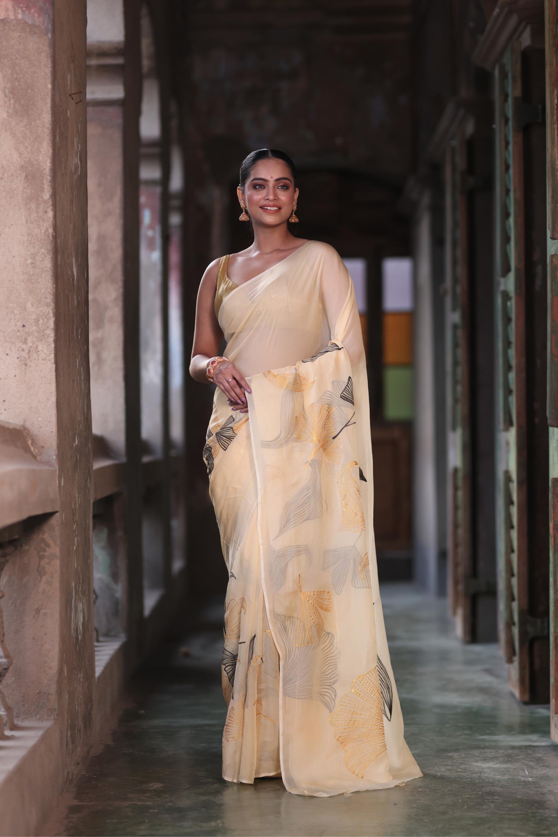 Aurea Petals Saree - Black