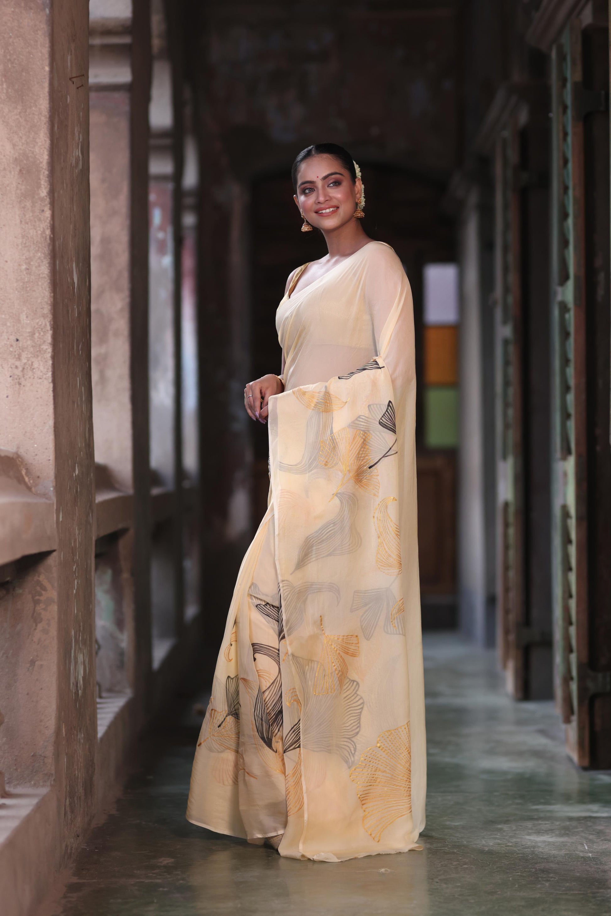 Aurea Petals Saree - Black