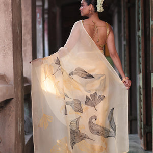 Aurea Petals Saree - Black