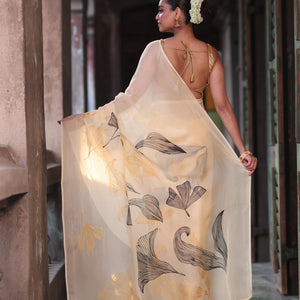 Aurea Petals Saree - Black
