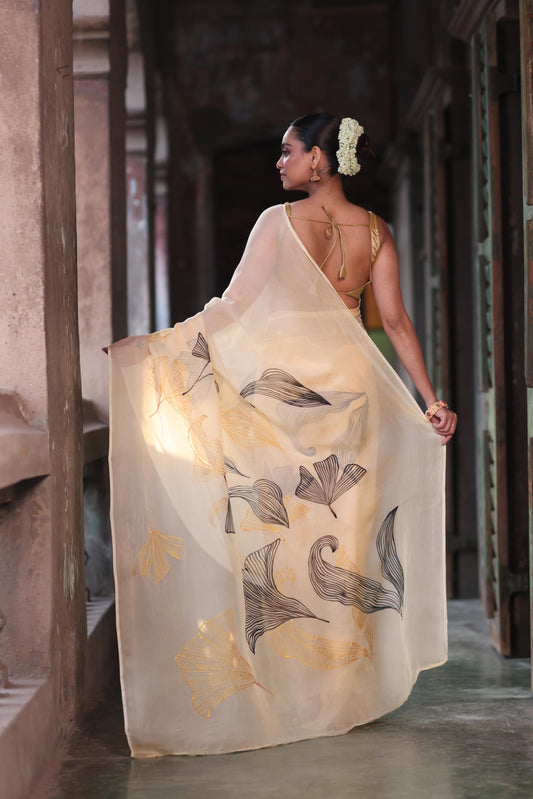 Aurea Petals Saree - Black
